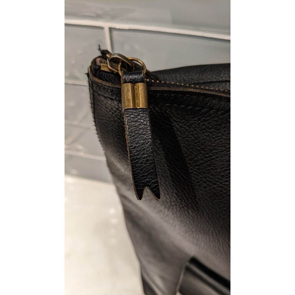 MADEWELL The Transport Satchel Large Black Leather Tote with Front Pockets - Picture 13 of 16